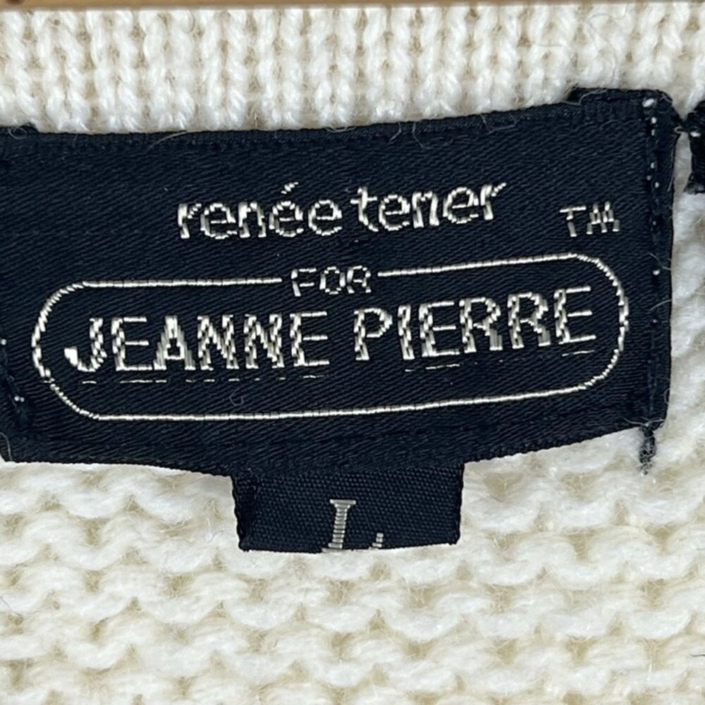 Vintage Renee Tener for Jeanne‎ Pierre Sz L Embroidered Pastel Sweater Coquette - Picture 5 of 8